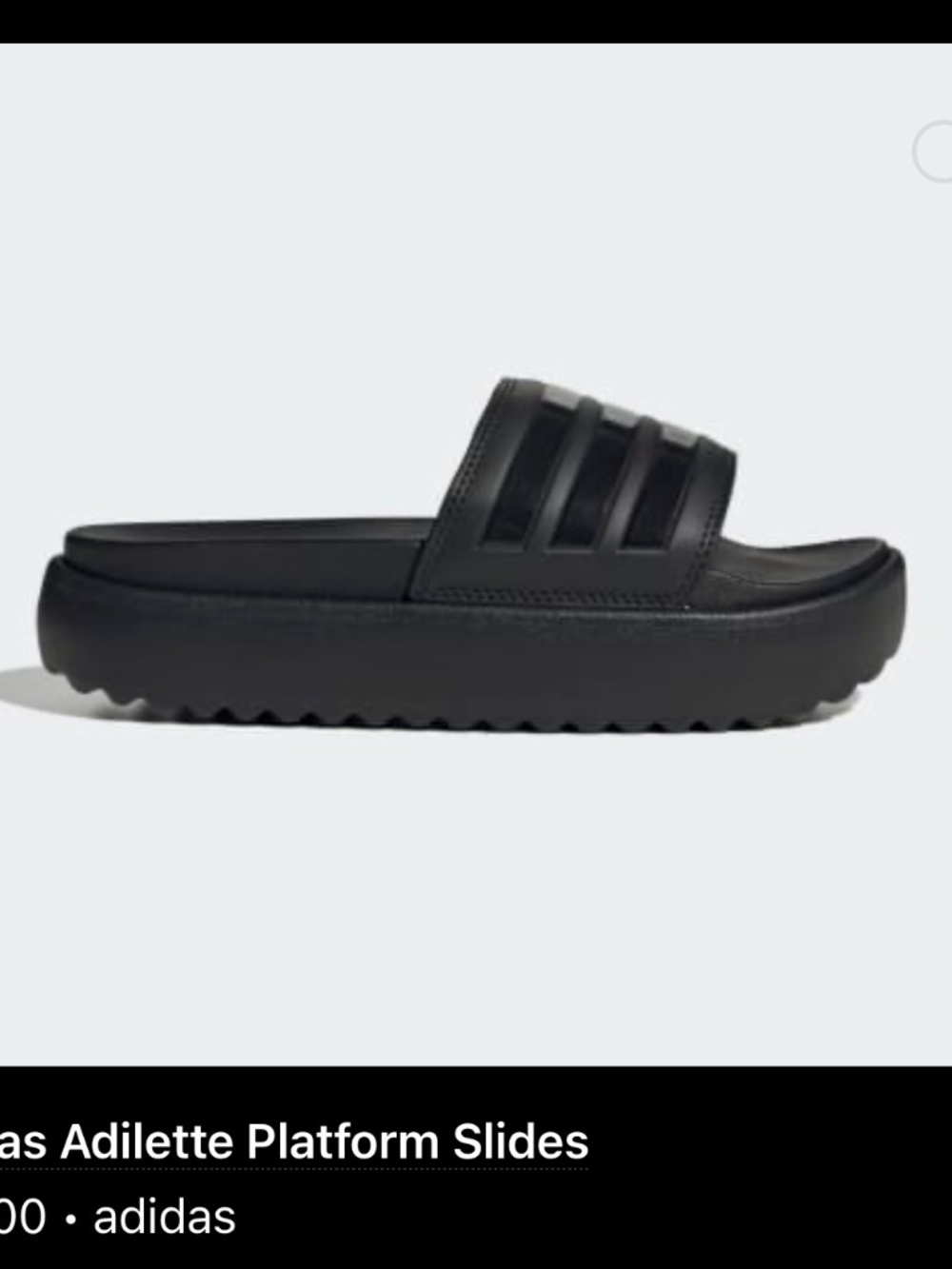 adidas Adilette Platform Slides HQ6179 – Women’s Size 7 – Triple Black – NWT